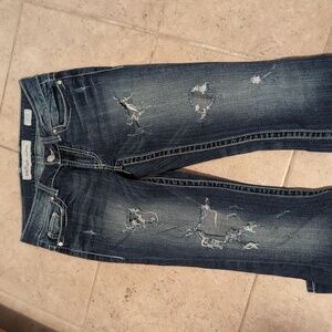Distressed Buckle jeans
